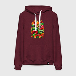 Женская толстовка-худи Змея веселая 2025