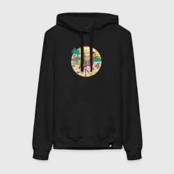 Женская толстовка-худи Скелетик серфингист