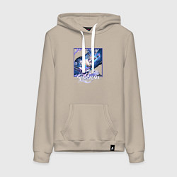 Толстовка-худи хлопковая женская Серебряный Волк, цвет: миндальный