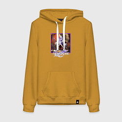 Толстовка-худи хлопковая женская Зарянка, цвет: горчичный