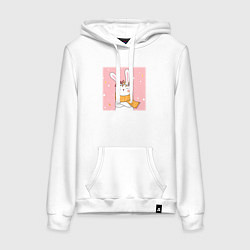 Женская толстовка-худи Милый заяц с шарфом