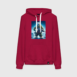 Толстовка-худи хлопковая женская Polar bear - special forces, цвет: маджента