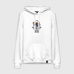 Женская толстовка-худи Дружелюбный робот в бейсболке