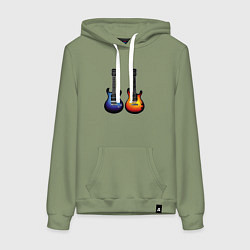 Женская толстовка-худи Яркие гитары