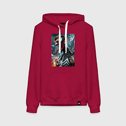 Женская толстовка-худи Превращение Эдди в Венома - нейроарт фантазия