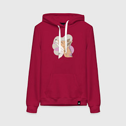 Женская толстовка-худи Лиса с улыбающимся выражением морды