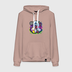 Толстовка-худи хлопковая женская Rick and Morty - we are Venom slime, цвет: пыльно-розовый