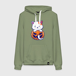 Женская толстовка-худи Halloween meow