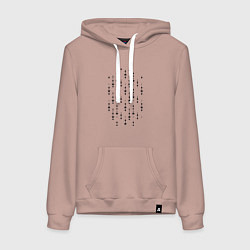 Толстовка-худи хлопковая женская Паттерн цепочки звёздочки, цвет: пыльно-розовый