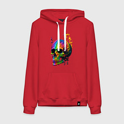 Женская толстовка-худи Череп в краске