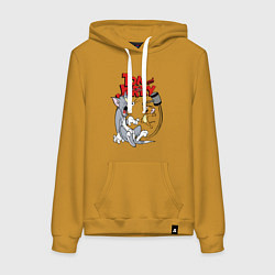 Женская толстовка-худи Том и Джерри - кувалда