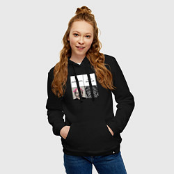Толстовка-худи хлопковая женская Хочешь жить, цвет: черный — фото 2