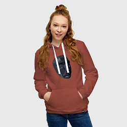 Толстовка-худи хлопковая женская Boss mask, цвет: кирпичный — фото 2