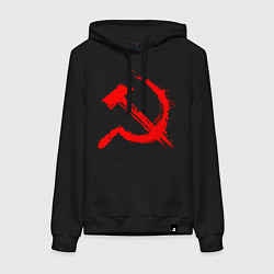 Женская толстовка-худи Sickle and hammer red paint