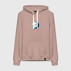 Женская толстовка-худи Санта на оленях - светлый