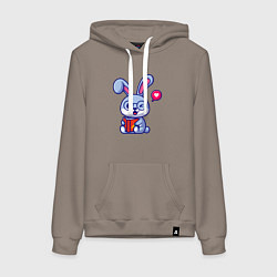 Женская толстовка-худи Читающий зайка