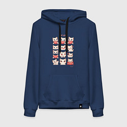 Женская толстовка-худи Котики влюблённые и сердечки