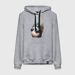 Женская толстовка-худи Totoro and black cat - anime