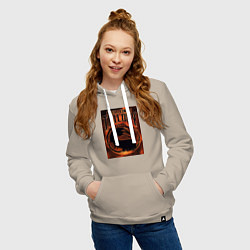 Толстовка-худи хлопковая женская Mortal kombat trilogy, цвет: миндальный — фото 2