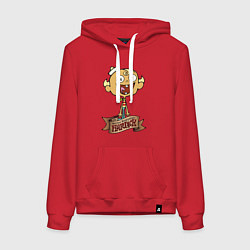 Толстовка-худи хлопковая женская Флэпджек - матрос, цвет: красный