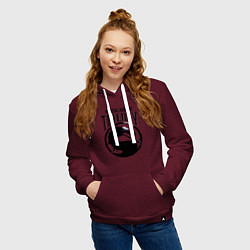 Толстовка-худи хлопковая женская Mortal kombat trilogy, цвет: меланж-бордовый — фото 2