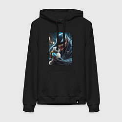 Женская толстовка-худи Venom and funny kitten with backpack