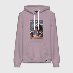 Женская толстовка-худи Мультяшные Веном и котёнок - мем