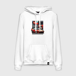 Женская толстовка-худи Спортивная машина по кусочкам и целиком