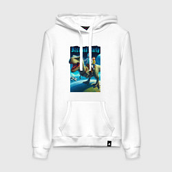 Женская толстовка-худи Рик и Морти верхом на тираннозавре