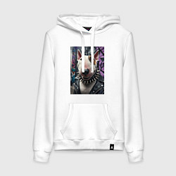 Женская толстовка-худи Морда крутого бультерьера