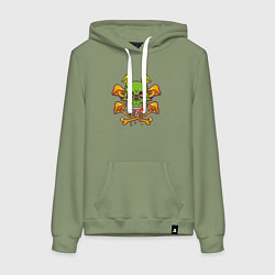 Женская толстовка-худи Чезёный череп и грибочки