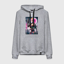 Женская толстовка-худи Cyber Barbie with gun - ai art