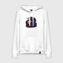 Толстовка-худи хлопковая женская Black mamba basketball, цвет: белый