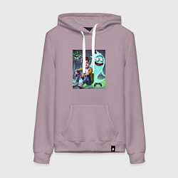 Женская толстовка-худи Морти и призрак Рика Санчеса - нейроарт фантазия