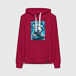 Женская толстовка-худи Белый медвежонок - киберспорт