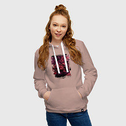 Толстовка-худи хлопковая женская Мамочка длинные ноги из Poppy Playtime, цвет: пыльно-розовый — фото 2