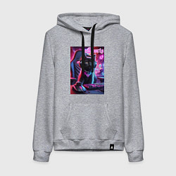 Женская толстовка-худи Чёрный котёнок - киберспорт