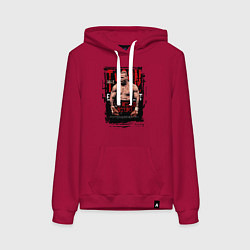 Толстовка-худи хлопковая женская Майк Тайсон мировой бокс, цвет: маджента