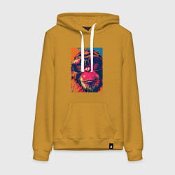 Женская толстовка-худи Обезьяна в очках big pop art