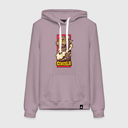 Женская толстовка-худи Pink godzilla