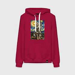 Женская толстовка-худи Волчонок Ван Гог