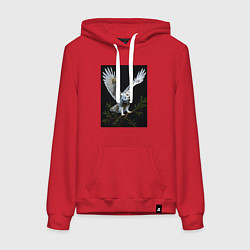 Женская толстовка-худи Белая сова на дереве