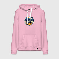 Толстовка-худи хлопковая женская Из города Денвер, цвет: светло-розовый