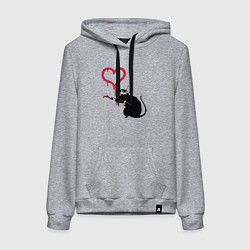 Женская толстовка-худи Rat heart