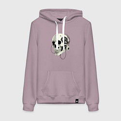 Женская толстовка-худи Кибернетический череп с проводами