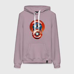 Толстовка-худи хлопковая женская Captain America, цвет: сиреневый