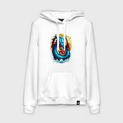 Женская толстовка-худи Водолей в тени дракона