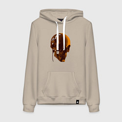 Женская толстовка-худи Оранжевый череп в тенях