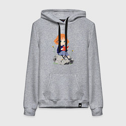 Женская толстовка-худи Рыжая девушка читает книгу