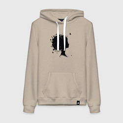 Толстовка-худи хлопковая женская Girl flowers, цвет: миндальный